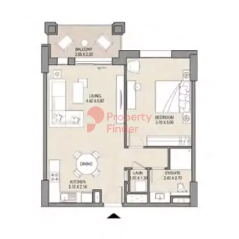 Floor plan, 1 Bed, 816 sq ft