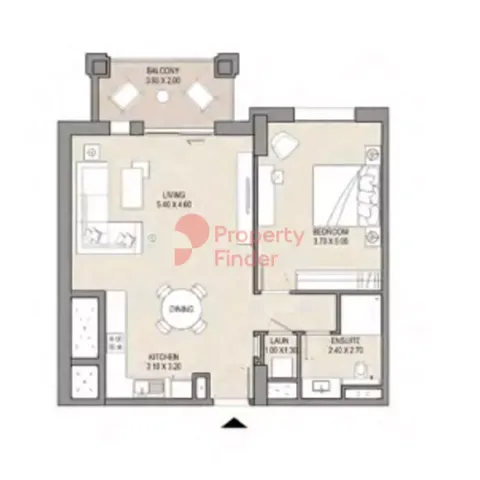 Floor plan, 1 Bed, 876 sq ft