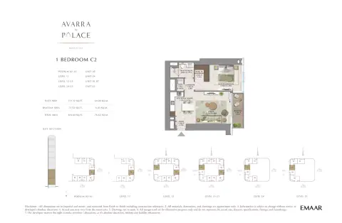 Floor plan, 1 Bed, 825 sq ft