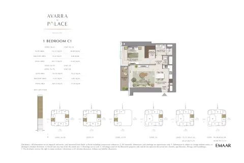 Floor plan, 1 Bed, 828 sq ft