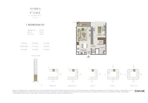 Floor plan, 1 Bed, 790 sq ft