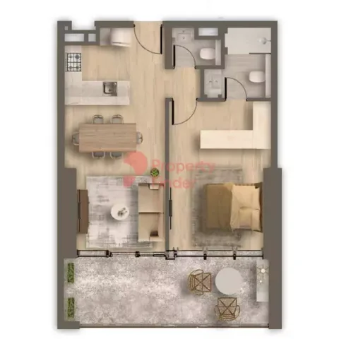 Floor plan, 1 Bed, 796 sq ft