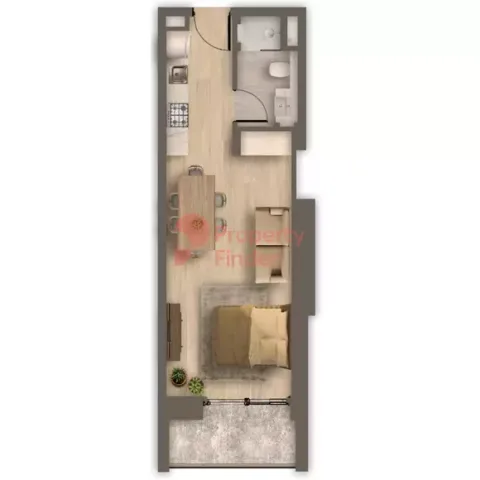 Floor plan, Studio, 457 sq ft