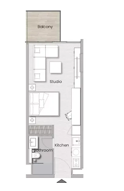 Floor plan, Studio, 380 sq ft