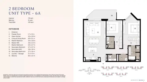 Floor plan, 2 Beds, 1,431 sq ft