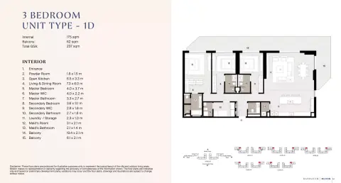 Floor plan, 3 Beds, 2,551 sq ft