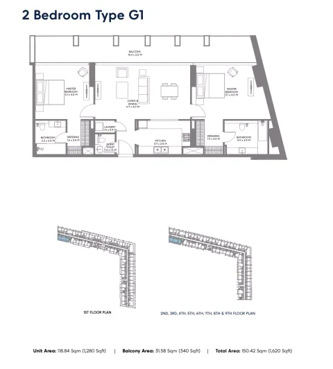 Floor plan, 2 Beds, 1,620 sq ft