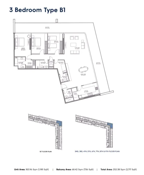 Floor plan, 3 Beds, 2,717 sq ft