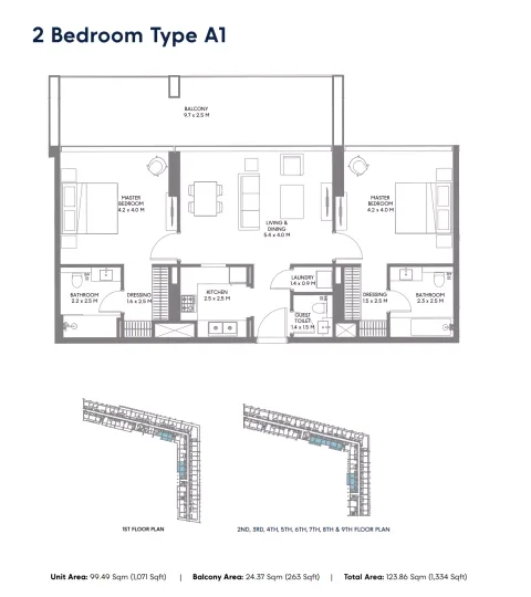 Floor plan, 2 Beds, 1,334 sq ft