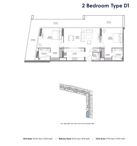 Floor plan, 2 Beds, 1,929 sq ft