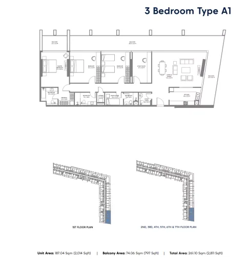 Floor plan, 3 Beds, 2,811 sq ft