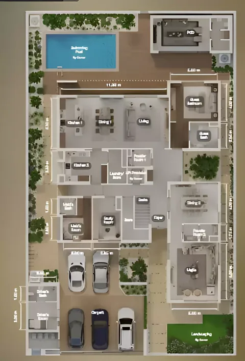 Floor plan, 6 Beds, 9,063 sq ft
