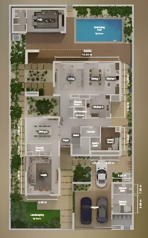 Floor plan, 4 Beds, 7,750 sq ft