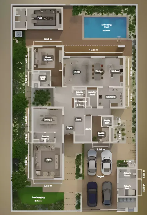 Floor plan, 5 Beds, 8,525 sq ft