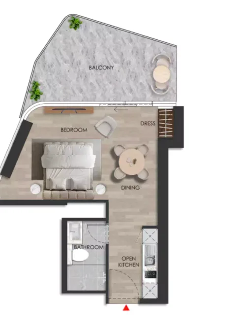 Floor plan, Studio, 479 sq ft
