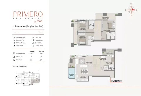 Floor plan, 3 Beds, 2,317 sq ft