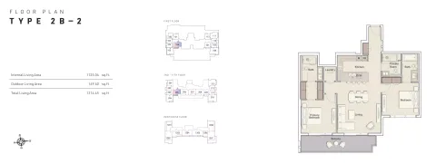 Floor plan, 2 Beds, 1,274 sq ft