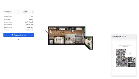 Floor plan, Studio, 402 sq ft