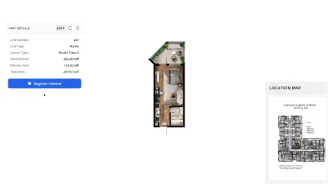 Floor plan, Studio, 488 sq ft