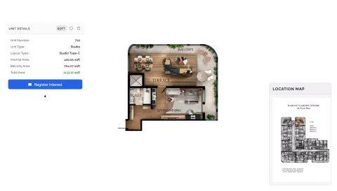 Floor plan, Studio, 1,133 sq ft