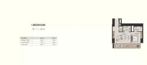 Floor plan, 1 Bed, 871 sq ft