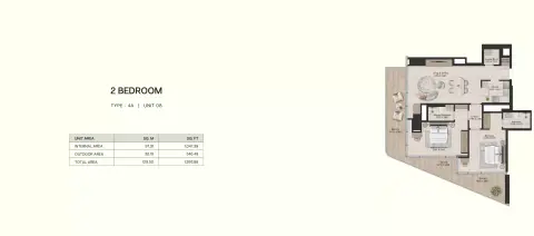 Floor plan, 2 Beds, 1,393 sq ft