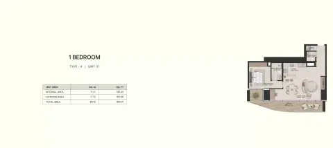 Floor plan, 1 Bed, 960 sq ft