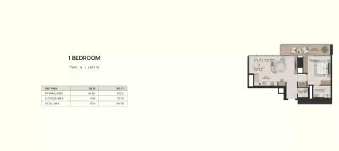 Floor plan, 1 Bed, 847 sq ft