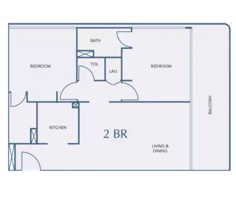 Floor plan, 2 Beds, 0 sq ft