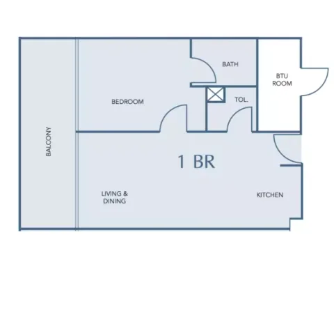 Floor plan, 1 Bed, 0 sq ft