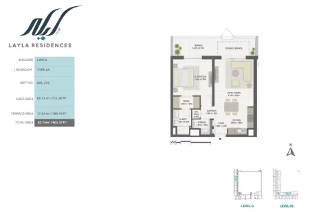 Floor plan, 1 Bed, 901 sq ft