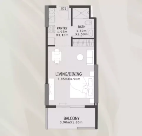Floor plan, Studio, 0 sq ft