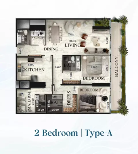 Floor plan, 2 Beds, 0 sq ft