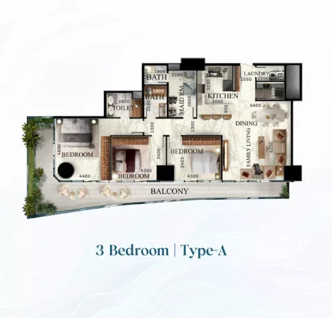 Floor plan, 3 Beds, 0 sq ft