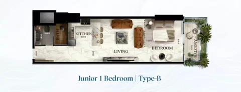 Floor plan, 1 Bed, 0 sq ft