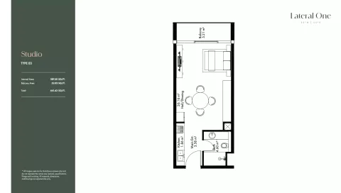 Floor plan, Studio, 441 sq ft