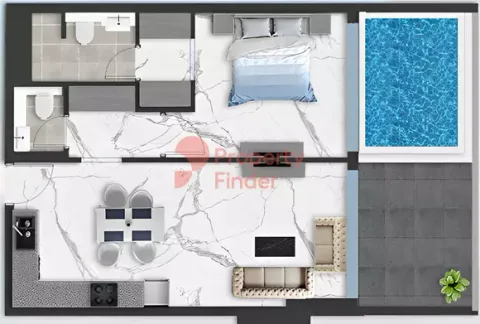 Floor plan, 1 Bed, 0 sq ft