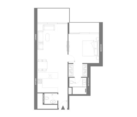Floor plan, 1 Bed, 1,193 sq ft