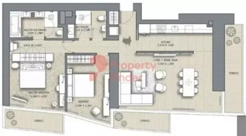 Floor plan, 2 Beds, 1,655 sq ft
