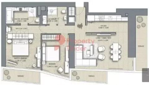 Floor plan, 2 Beds, 1,600 sq ft