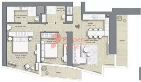 Floor plan, 2 Beds, 1,437 sq ft