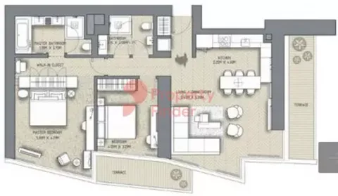 Floor plan, 2 Beds, 1,489 sq ft
