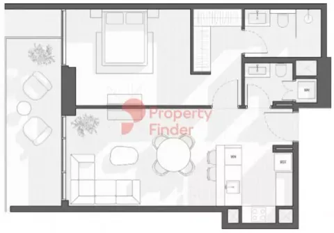 Floor plan, 1 Bed, 800 sq ft
