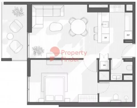 Floor plan, 1 Bed, 757 sq ft