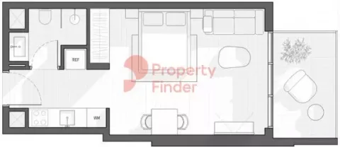Floor plan, Studio, 418 sq ft