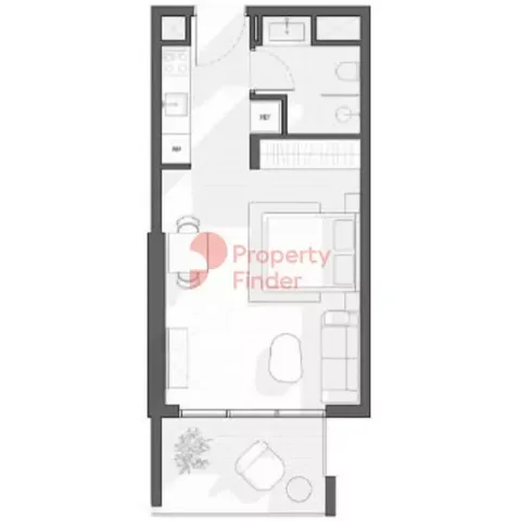 Floor plan, Studio, 439 sq ft
