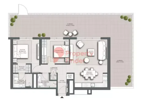 Floor plan, 2 Beds, 1,719 sq ft