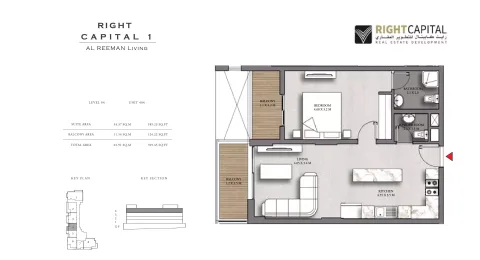 Floor plan, 1 Bed, 709 sq ft