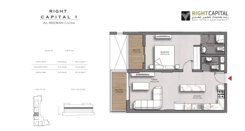 Floor plan, 1 Bed, 702 sq ft