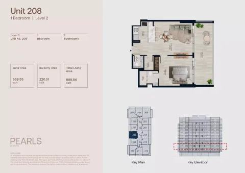 Floor plan, 1 Bed, 888 sq ft
